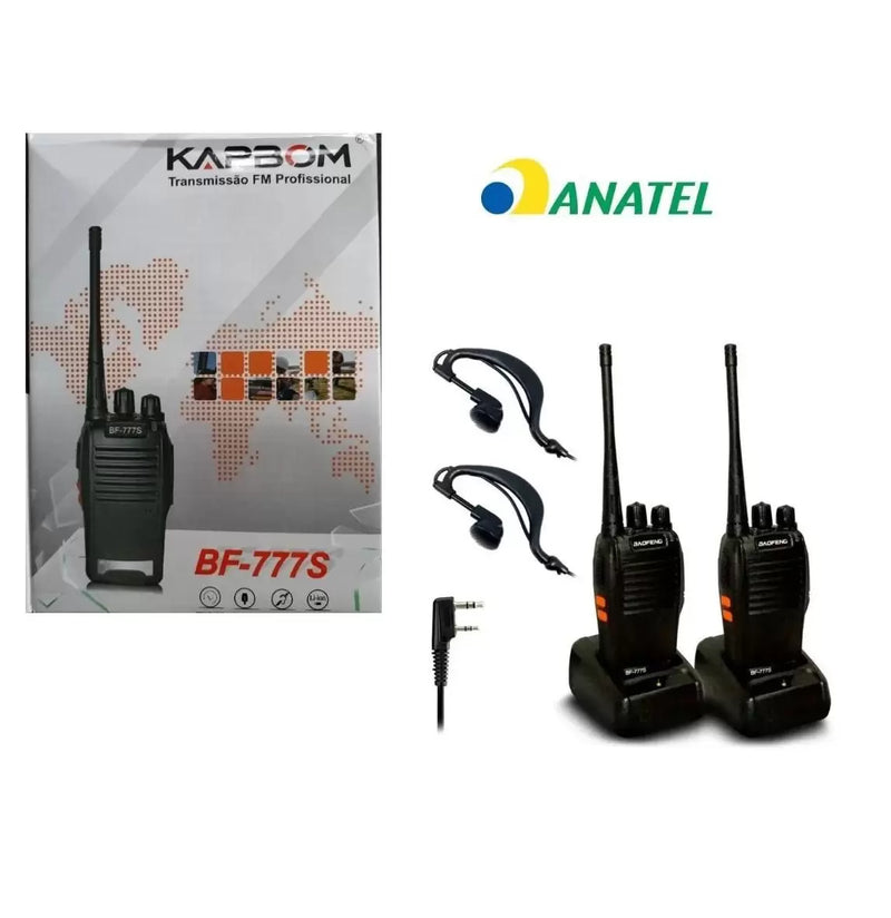 Radio Comunicador Ptt Walk Talk Kapbom Baofeng Bf777 com anvisa