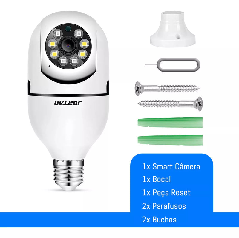 Câmera De Segurança Jortan E27 Inteligente E27 Com Resolução De 2mp Visão Nocturna Incluída Branca