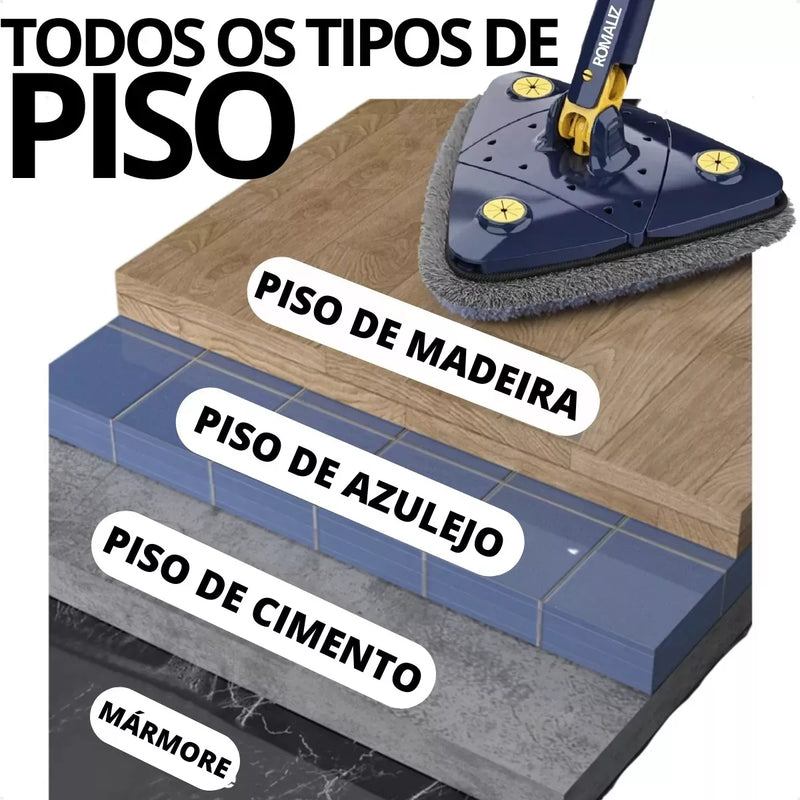 Mop Triangular Esfregão Rodo Mágico Giratório 360°